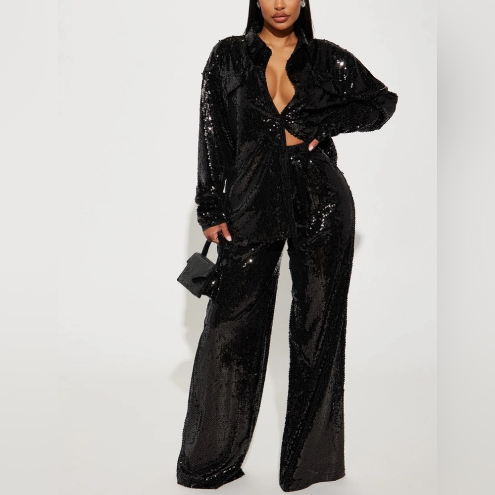 Fashion Nova sequin long sleeve shirt. (Shirt only)